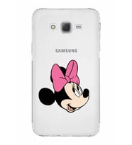 Samsung Galaxy J7  Kamera Korumalı Kapak Minnie Mouse Tasarımlı  Şeffaf  Kılıf