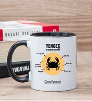 Kişiye Özel Yengeç Burcuna Hediye Siyah Kupa Bardak