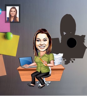 Kişiye Özel Öğretmen Karikatürlü Ahşap Magnet Bayan-17