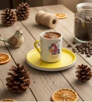 Kişiye Özel Be Cutie Unicorn  Türk Kahvesi Fincanı Doğum Günü Hediyesi (Sarı)
