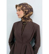 Armine Saf İpek Sura Eşarp-2026 İlkbahar-Yaz- 950700D (Kahverengi)