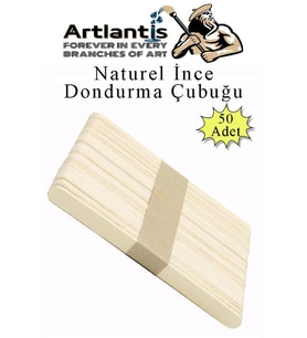 Dar Dil Çubuğu 50 Adet Ahşap Dondurma Çubuğu Naturel Maket Hobi Okul Proje Tasarım (Natural)