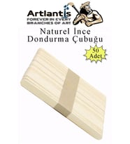 Dar Dil Çubuğu 50 Adet Ahşap Dondurma Çubuğu Naturel Maket Hobi Okul Proje Tasarım (Natural)