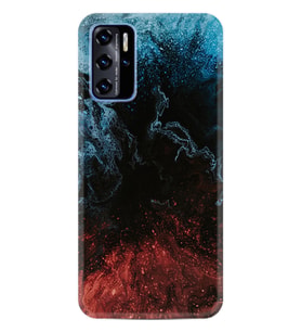 Reeder P13 Blue 2022 Kılıf Desenli Silikon Güzel Kılıf Red Blue Black Abstact 1386
