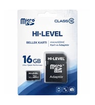 Hi-Level 16 GB Micro SD Hafıza Kartı + Adaptör
