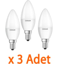 LED Mum Ampul E14, 7,5W ile 60W Aydınlatma, 806 Lümen, 4000K Günışığı, 11,5 cm, 3 Adet