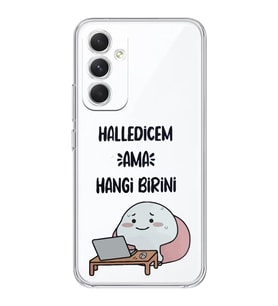 Samsung Galaxy A16 Uyumlu Halledicem Tasarımlı Şeffaf Telefon Kılıfı