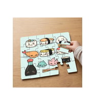 Kawaii Sushi Kolajı Tasarımlı 24 Parça Ahşap Çocuk Puzzle MPK0697