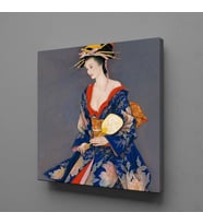 JAPON KADIN TEMALI KANVAS TABLO 150x150cm