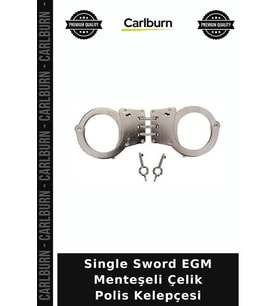 Single Sword EGM Menteşeli Çelik Polis Kelepçesi Mesleki Araç Koruyucu Ekipman Görev Malzemesi