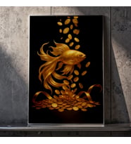 Ezgoola / Feng Shui Tablo / Balık Tablo / İşyeri Tablo / İşyeri Hediye / Ev Hediye / Ev Dekoru / Poster / Özel Tasarım Hediye (Ahşap)