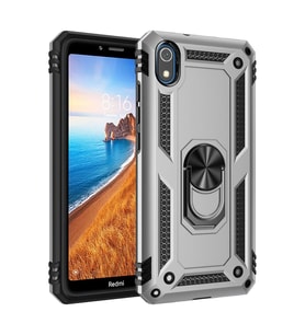 Durukar® Redmi 7A Kılıf Sofya Yüzüklü Silikon Kapak - Gümüş