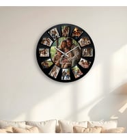 Kişiye Özel 13 Resimli Estetik Ve Modern Ahşap Duvar Saati ( 5 mm  Kalınlığında )