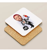Kişiye Özel Papağanı Olan Erkek Karikatürlü Bardak Altlığı