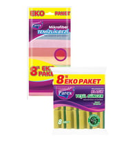 Mikrofiber  8'li Temizlik Bezi ve 8'li Oluklu Sünger Paketi