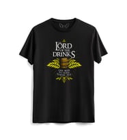 Lord Of Drinks Baskılı  Siyah Tshirt