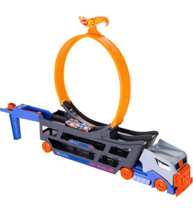 Hot Wheels Standlı Tır, 18 Araç Kapasiteli, Çemberli, Fırlatıcılı, Gck38 (Çok Renkli)