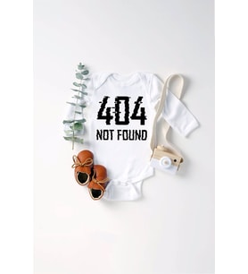 Unisex Bebek 404 Not Found Baskılı Body Zıbın