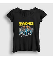 Presmono Kadın Siyah Road To Run Ramones T-Shirt 170429tt