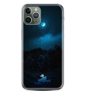 Apple iPhone 11 12 13 14 Pro Max Kılıf Desemli Silikon Gece 1633