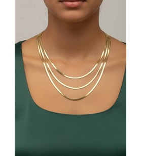 Çelik Gold 3'lü İtalyan Kolye 4mm - 25-clkk278