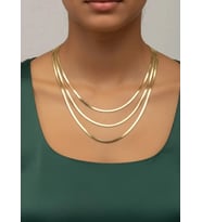 Çelik Gold 3'lü İtalyan Kolye 4mm - 25-clkk278