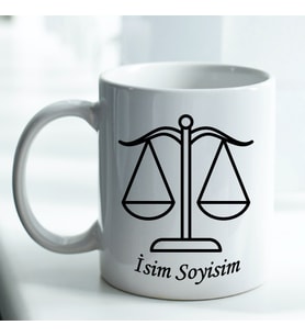 Kişiye Özel İsim ve Fotoğraf Baskılı Terazi Burçlu Kupa Bardak No:006