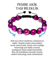 Sertifikalı Parlak Pembe Akik Taşı Bileklik - Makrome (Çok Renkli)