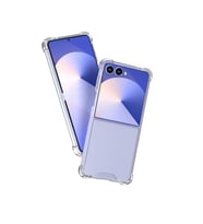 Coverzone Samsung Galaxy Z Flip 7 ile uyumlu K?l?f Z-Nitro Anti Shock Silikon Kapak Kamera Korumal? Anti?ok Airbag K�?e Korumal? Silikon ?effaf K?l?f