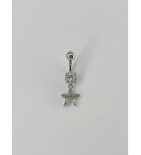 Çiçek Detaylı Göbek Piercing - Pg0045
