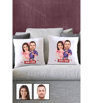 Sevgililere Romantik Hediye Karikatürlü İkili Yastık