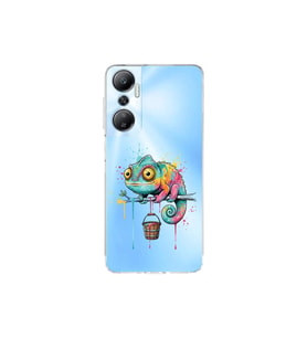 Infinix Hot 20 ile Uyumlu Splash Bukalemun Tasarımlı Şeffaf Silikon Kılıf