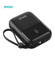 10.000 mAh Kompakt Type-C ve Lightning (iphone) Çıkışlı Led Ekranlı Hızlı Şarj Destekli Powerbank