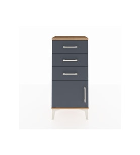 Arges Komodin 3 Çekmeceli Tek Kapaklı 44x30x96 Çam-Antrasit