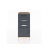 Arges Komodin 3 Çekmeceli Tek Kapaklı 44x30x96 Çam-Antrasit
