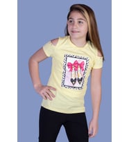 Toontoy Kız Çocuk Baskılı Tişört (Sarı)