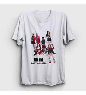 Presmono Unisex Beyaz Band K Pop Baby Monster Babymonster T-Shirt 488983tt