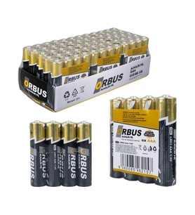 Orbus KLRORB-LR03-4B 1.5V AAA 60 Adet 4'lü Paket Alkalin İnce Kalem Pil