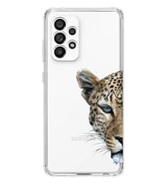 Samsung Galaxy A53 Uyumlu Kaplan Desenli Şeffaf Telefon Kılıfı