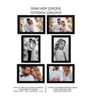 6 Adet 10x15 Çerçeve - Mdf Çerçeve - Fotoğraf Çerçevesi (Siyah)