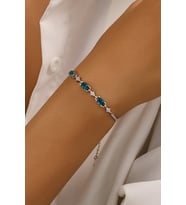 Oval Topaz Doğal Taşlı ve Zirkon Taşlı Bileklik