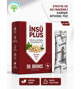 ÇareBurada Dr. Bronos İnsü Plus Stevya ve Acı Baklalı Karışık Bitkisel Toz 30 Stick