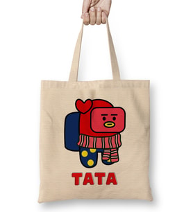 Bts Among Us Bt21 Tata 01 Bez Çanta Uzun Saplı