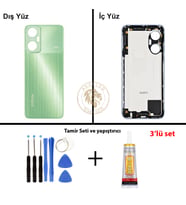 Infinix Hot 20 5G Yeşil Uyumlu Arka Kapak + Yapıştırıcı ve Vida Seti Arka Cam Batarya Pil Kapağı