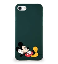 Apple iPhone 8 Soft Premier Kapak Mickey Mouse-F Tasarımlı Silikon Kılıf - Yeşil (Şeffaf)