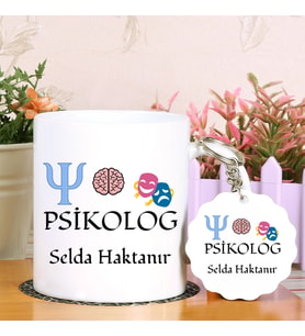 Psikolog Kupa Bardak ve Anahtarlık Hediye Seti (Model 1)
