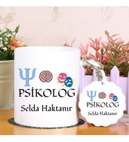 Psikolog Kupa Bardak ve Anahtarlık Hediye Seti (Model 1)