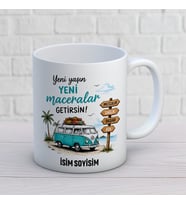 Kişiye Özel Yeni Yaşın Yeni Maceralar Getirsin Baskılı Kupa – Vosvos Temalı İsimli Doğum Günü Hediyesi