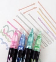 12 Renk Gümüş Yaldızlı Marker Set