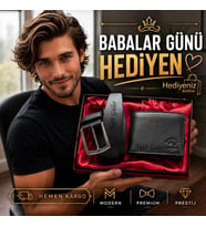 Hakiki Deri Erkek Cüzdan & Kemer - Kişiye Özel Tasarım - Eşe, Sevgiliye, Babaya, Arkadaşa Hediye Seti